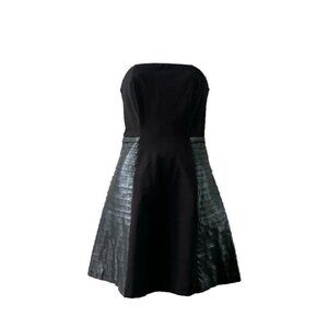 Marciano LBD Strapless  Pleather Party Dress Cocktail Style Black Y2K
